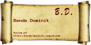 Bende Dominik névjegykártya